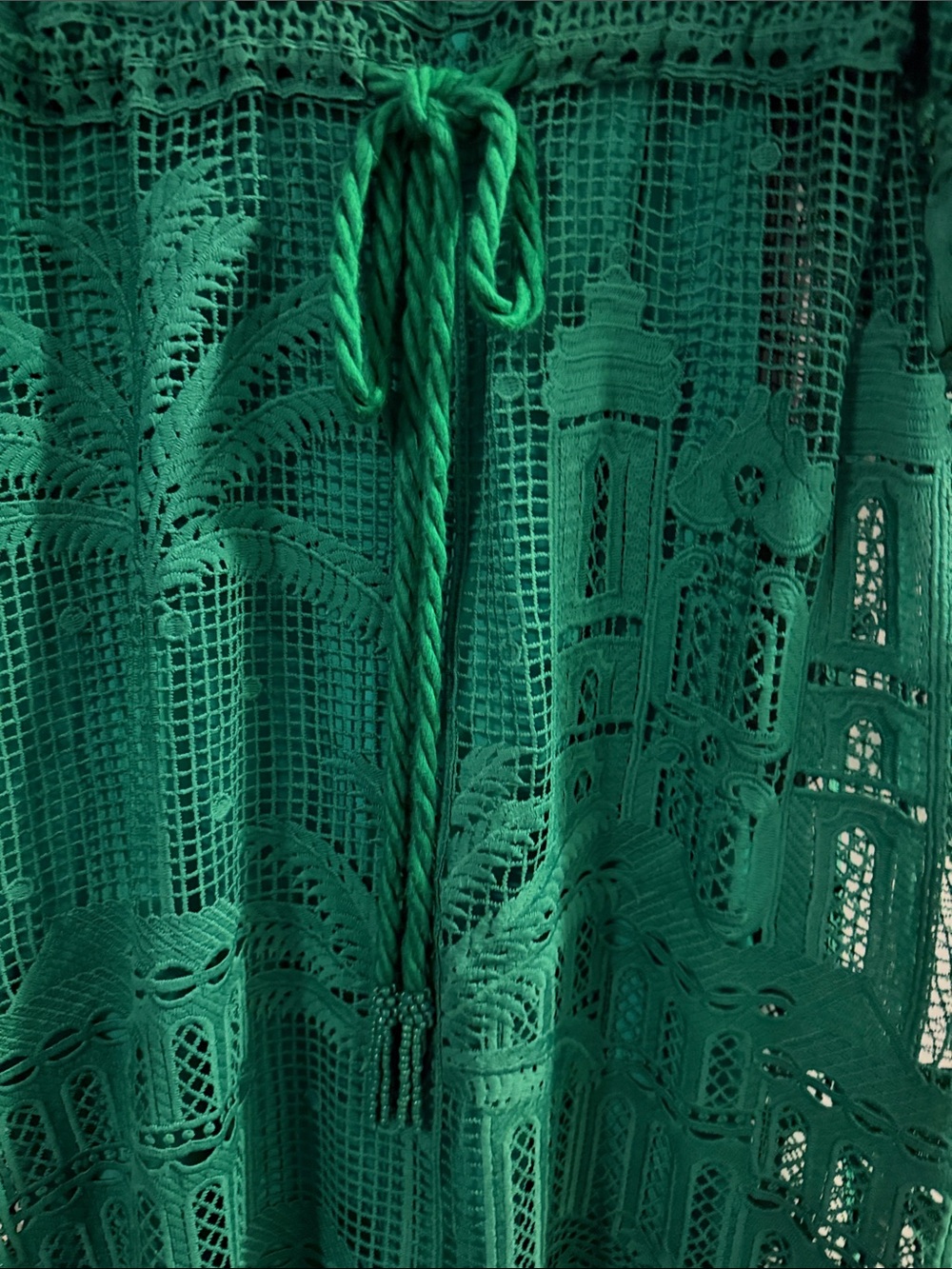 FARM Rio Green Crochet Tie-Waist Maxi Dress - Picture 2 of 10